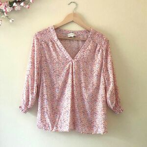 Cynthia Rowley Shirt Floral Smock Pink Size M